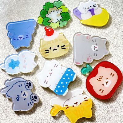 comprar Pin de acrílico con logo impreso personalizado con respaldo magnético y cara cortada lisa para pines y distintivos personalizados online manufacture