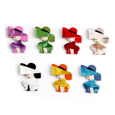 comprar Pín acrílico de dibujos animados personalizados    Logotipo y nombre impresos, clip para el cabello o insignia magnética para una decoración elegante online manufacture