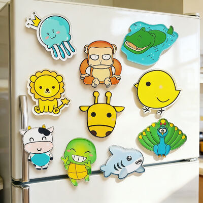 comprar Los imanes creativos de refrigeradores acrílicos de dibujos animados con logotipo personalizado son pegatinas mayoristas. online manufacture