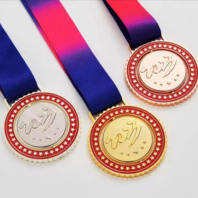 Impresión en relieve Medallas de bronce personalizadas Medallas de esmalte suave