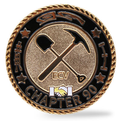 Un buen precio. Moneda personalizada de esmalte suave recubierta de oro de 2 pulgadas Moneda de desafío conmemorativa para objetos de colección en línea