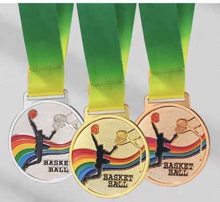Corrida de hilados redondos Medallas personalizadas con bordados de terciopelo Medallas de carrera personalizadas
