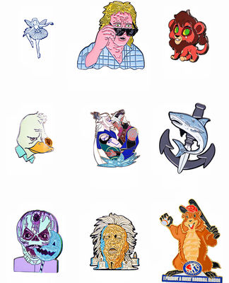 Pin de esmalte suave personalizado con insignia de metal brillante para anime y dibujos animados