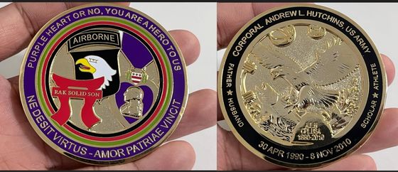 Moneda de desafío de metal 3D para grabado con láser Moneda de oro en blanco