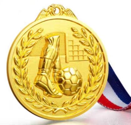 Logotipo personalizado Medalla de premio de oro de aleación de zinc con cinta para eventos deportivos