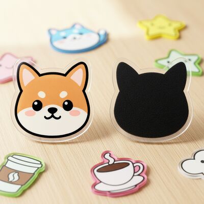 Pegatina de refrigerador de acrílico de alta transparencia personalizada con diseño magnético fuerte y tamaño y forma personalizables