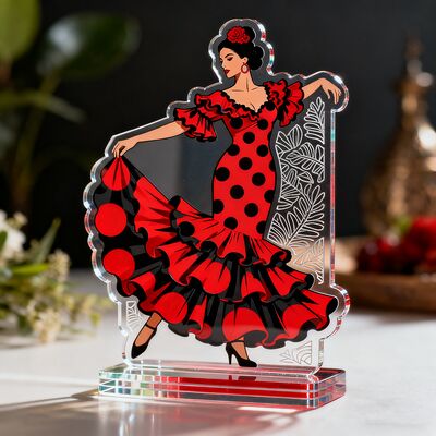 Un buen precio. Estante de acrílico de doble cara transparente con placa giratoria transparente Estante de acrílico humanoide Ornamento de escritorio en línea