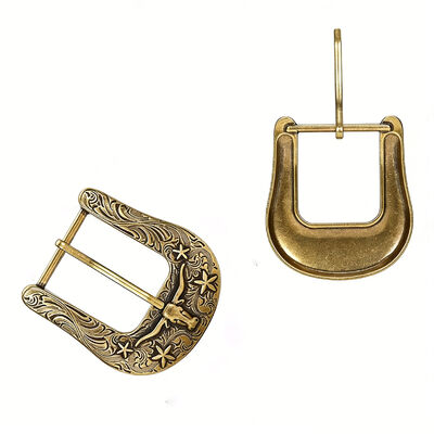 Hebilla de cinturón personalizada con aleación de zinc plateado antiguo y detalles de esmalte suave de colores para un estilo western personalizado