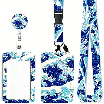 Key lanyard neck strap with ID holder and wristlet is perfect for women and men alike.