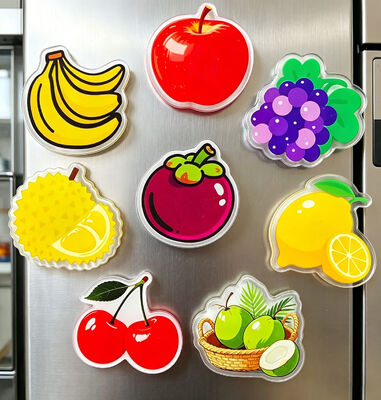 Un buen precio. Pegatinas magnéticas para refrigeradores Acrílico a medida Fortaleza magnética Tamaños Formas mayoristas en línea