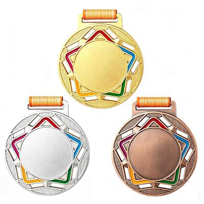 Un buen precio. Medallas deportivas Oro Plata Bronce Fútbol Voleibol con cinta Venta al por mayor de fábrica en línea