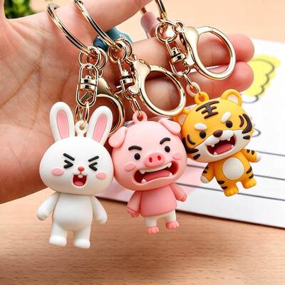 Cadena de llaves de PVC duradera con diseño personalizable para regalos promocionales al por mayor