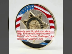 Fabricante No mínimo Logotipo de metal 3D Esmalte Souvenir Barato Artesanías metálicas Personalizadas Monedas de desafío Masonería Monedas masónicas