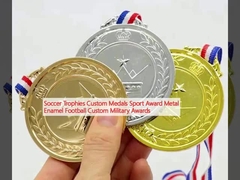 Trofeos de fútbol Medallas personalizadas Premio deportivo Premio de metal Esmalte de fútbol Premios militares personalizados